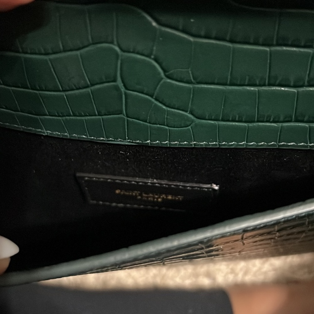 Brand New YSL Uptown Pouch Medium- color Dark Mint - Picture 5 of 7